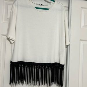 Zara t shirt w fringe